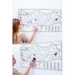 Feyza Design 56X110CM Türkiye Haritası Akıllı Kağıt Pratik Tutmalı Şeffaf Tahta - Altın - Seçenek 1