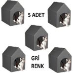 Feyza Design 5'li Gri Plastik Kedi Köpek Evi Kulübesi, Taşınabilir ve Demonte - Seçenek 1