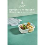 Feyza Design 6 Adet 1l Çok Bölmeli Kapaklı Saklama Kabı Seti, Kahvaltılık ve Beslenme - Altın - Seçenek 1