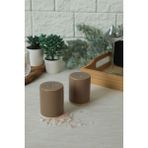 Feyza Design 6 cm Toprak Renkli Mat Tuzluk ve Biberlik, Set Halinde - Seçenek 1