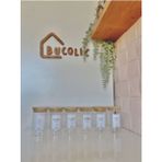 Feyza Design 6'lı Bambu Vakum Kapak Cam Baharatlık Seti 300 Ml, Ahşap Kaşıklar - Seçenek 1