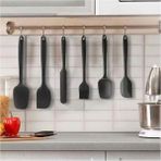 Feyza Design 6'lı Mutfak Pasta Slikon Yumurta Fırçası Kaşık Bıçak Spatula Seti - Ahşap - Seçenek 1