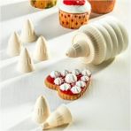 Feyza Design 7 Başlıklı Çok Amaçlı Mutfak Pasta Sıkma Süsleme Seti - Altın