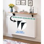 Feyza Design 80X18 cm Oval Kesim Petek Üstü Uçan Raf Kitaplık - Ahşap - Ceviz