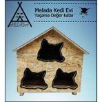 Feyza Design Ahşap Dış Mekan Kedi Evi 58X58X40 Cm, Dayanıklı ve Şık Tasarım - Seçenek 1