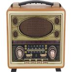 Feyza Design Ahşap Eskitme Bluetooth Hoparlör, Fm, Usb, Tf, Aux, Radyo, Am, M-2027BT - Altın
