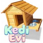 Feyza Design Ahşap Kedi Evi ve Suluklu Güvenli Oyuncak Seti - Seçenek 1