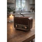 Feyza Design Ahşap Nostalji Bluetooth Fm Radyo RT-736 USB Am/sw-Fm - Ahşap - Ceviz