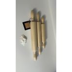 Feyza Design Ahşap Vernikli Sabit Merdane Seti 30-40-45 Cm, Pratik ve Dayanıklı - Antrasit