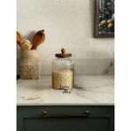 Feyza Design Akasya Kapaklı Cam Kavanoz 1800 Ml, Hava Geçirmez Saklama Kabı - Ahşap - Ceviz