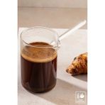 Feyza Design Ateşe Dayanıklı Borosilikat Cam Cezve, Sağlıklı ve Şık Tasarım - Seçenek 1 - Ahşap - Beyaz