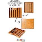 Feyza Design Ayarlanabilir Bambu 5-7 Bölmeli Çekmece Içi Kaşıklık, Pratik ve Şık Tasarım - Ahşap - Ceviz - Seçenek 1
