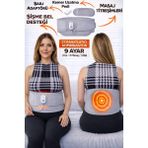 Feyza Design Ayarlı Isıtmalı ve Titreşimli Bel Masaj Kemeri, Rahatlatıcı Destek - Altın - Gri