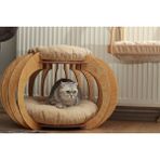 Feyza Design Bal Kabağı Temalı Kedi Evi, Huş Ağacı, Dayanıklı Marine Kontrplak - Seçenek 1