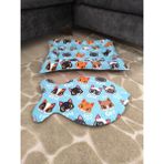 Feyza Design Balık Şekilli Mama Altlığı ve Kedi Yatağı Seti, Konfor ve Şıklık Bir Arada - Ahşap - Ceviz - Seçenek 1