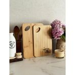 Feyza Design Bambu 2’li Kesme ve Sunum Tahtası Seti, 30X20 ve 32X22 cm - Ahşap - Bej - Seçenek 1