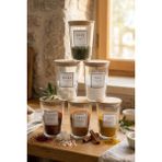 Feyza Design Bambu Kapaklı 6'lı Cam Saklama Kabı Seti, Baharatlık 400 ml - Seçenek 1