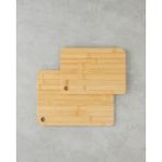 Feyza Design Bambu Kesme Tahtası Çift Seti 20X28 ve 24X33 Cm, Doğal ve Şık Tasarım - Altın - Seçenek 1