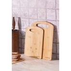Feyza Design Bambu Kesme Tahtası Çiftli Set 28/33 Cm, Şık ve Kullanışlı Mutfak Gereci - Ahşap - Ceviz - Seçenek 1