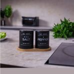 Feyza Design Bambu Standlı 2'li Tuzluk ve Biberlik Seti, Şık ve Kullanışlı Tasarım - Seçenek 1