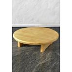 Feyza Design Bambu Tezgah Üstü Ayaklı Yuvarlak Sunum ve Kesim Tahtası 32 cm - Ahşap - Ceviz - Seçenek 1