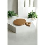 Feyza Design Bambu Yuvarlak Kesme Tahtası, Peynir, Sebze ve Sunum Için Dekoratif Tasarım - Ahşap - Ceviz - Seçenek 1