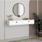 Feyza Design Beyaz 100 cm Dikdörtgen Dresuar, Şık ve Kullanışlı Tasarım - Ahşap - Bej - Siyah
