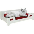 Feyza Design Beyaz Ahşap Kedi Yatağı, 50X35 Cm, Parlak Boyalı, Şık ve Konforlu - Ahşap - Beyaz - Seçenek 1