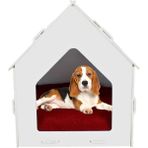 Feyza Design Beyaz Ahşap Köpek Kulübesi, Dekoratif ve Şık Tasarım - Ahşap - Beyaz - Seçenek 1