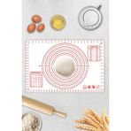 Feyza Design Beyaz Cam Hamur Açma Matı 40CM x 60CM, Pratik ve Kullanışlı Mutfak Gereci - Altın