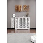 Feyza Design Beyaz Çam Renkli, 96 cm Petek Kaplama Modern Dresuar - Ahşap - Bej - Siyah
