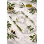 Feyza Design Bölmeli Sunum Tabağı 5 Gözlü, Zeytin Yapraklı, Kahvaltılık ve Sosluk - Antrasit