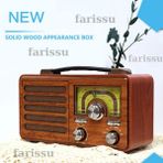 Feyza Design Büyük Ahşap Eskitme Görünümlü Çok Fonksiyonlu Retro Radyo - Ahşap - Ceviz