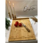Feyza Design Büyük Boy Bambu Kesme Tahtası 46X36CM, Hamur Açma Için Uygun - Ahşap - Ceviz - Seçenek 1