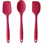 Feyza Design Büyük Boy Kırmızı Yanmaz Silikon Kaşık ve Spatula Seti - Seçenek 1