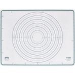 Feyza Design Büyük Boy Silikon Hamur Açma Matı 61X46, Çift Taraflı, Beyaz-Turkuaz - Altın