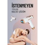 Feyza Design Buz Lazer Epilasyon Cihazı 999.999 Atım, Otomatik/manuel, Dokunmatik Ekran - Ahşap - Beyaz