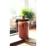 Feyza Design Cam Akasya Vakum Kapaklı Saklama Kabı, 700 Ml, Çok Amaçlı ve Şık Tasarım - Ahşap