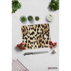 Feyza Design Cam Kesme Tahtası, Leopar Desenli, 29X34CM, Şık ve Dayanıklı Tasarım - Ahşap - Beyaz - Seçenek 1