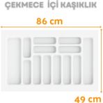 Feyza Design Çekmece Içi Kaşıklık, Beyaz, 86X49 Cm, Kesilebilir, Düzenleyici, Pratik - Ahşap - Beyaz - Seçenek 1