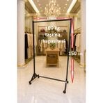 Feyza Design Çelik Konfeksiyon Elbise Askılığı, Tekerlekli ve Demonte, 150X105 cm - Seçenek 1 - Ahşap