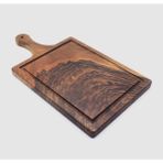 Feyza Design Ceviz Ağacı Ahşap Dikdörtgen Kesme ve Sunum Tahtası, 37 cm - Ahşap - Ceviz - Seçenek 1
