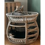 Feyza Design Çift Katlı Pet Ranzası, Konforlu ve Şık Kedi Yatağı, Vizon Renkli - Seçenek 1