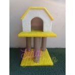 Feyza Design Çift Katlı Sarı Kedi Evi, Konforlu ve Şık Tasarım - Seçenek 1
