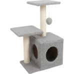 Feyza Design Çift Stepli Yuvalı Kedi Tırmalama Ağacı, Keyifli Oyun ve Tırmalama Noktası - Seçenek 1