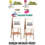 Feyza Design Çift Taraflı Metal Yüzey Beyaz Manyetik Yazı Tahtası - Ahşap - Beyaz - Seçenek 1