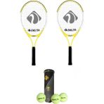 Feyza Design Çocuklar Için 19 Inç Tenis Raketi ve Çanta Seti + Profesyonel Toplar - Seçenek 1 - Altın