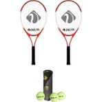 Feyza Design Çocuklar Için Tenis Seti, 2 Raket, Çanta ve Toplar, Eğlenceli Oyunlar - Altın - Turkuaz - Seçenek 1