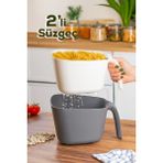 Feyza Design Çok Amaçlı 2 Parça Plastik Süzgeç Seti, Makarna, Meyve ve Sebze Yıkama - Altın - Seçenek 1