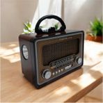 Feyza Design Çok Fonksiyonlu LED Fenerli Bluetooth Radyo Müzik Çalar RT-763 - Ahşap - Ceviz